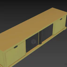 Side Low Locker With Rack Shoes 3d model