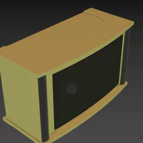 Wood Side Locker Curved Shape 3d model