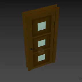 Apartment Door With Square Panel 3d model