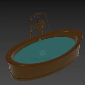 Oval Bathtub With Sink 3d model