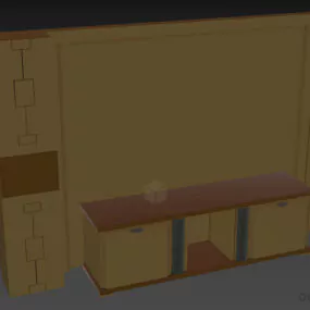 Tv Rack With Side Cabinet 3d model