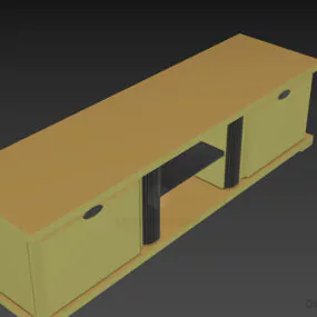 Tv Rack Wood Mdf 3d model