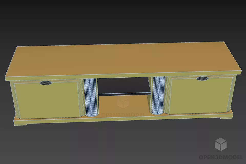 Tv Rack Wood Mdf 3d model 3