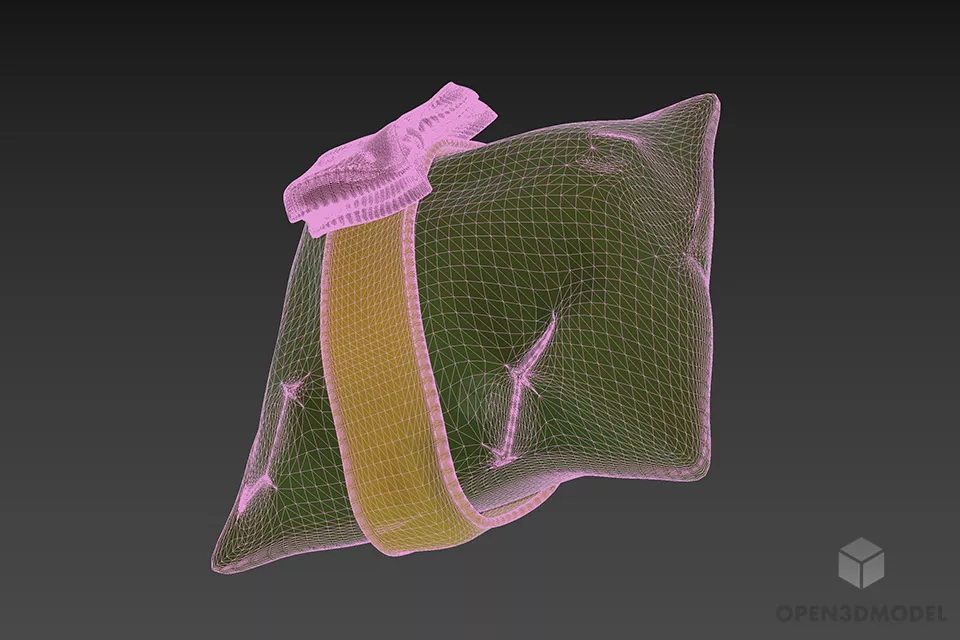 Pillow With Bow 3d model 2