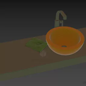 Modern Sink Fonte 3d model
