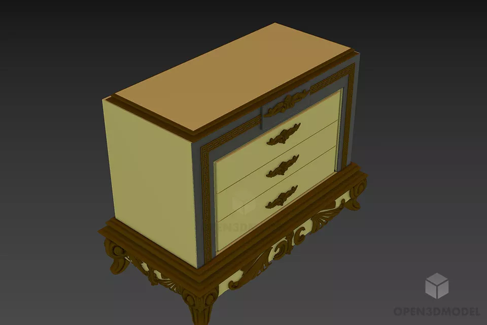 Square Coffee Table With Smooth Bezel 3d model