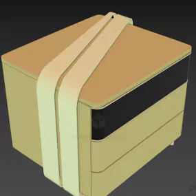 Nightstand Turri With Three Drawers 3d model