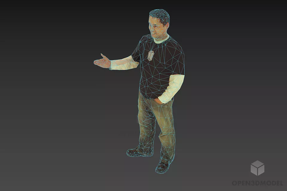 Standing Man Smiling 3d model 2