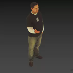 Standing Man Smiling 3d model