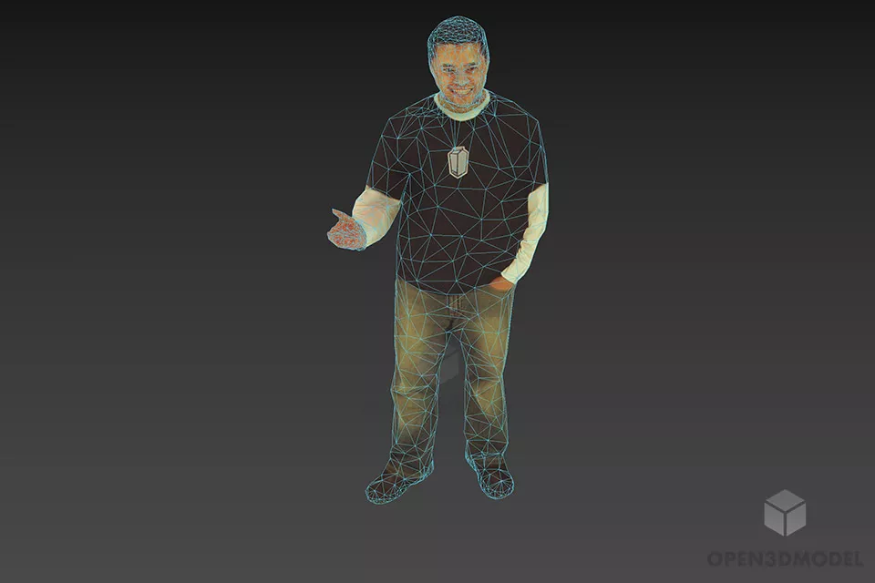 Standing Man Smiling 3d model 3