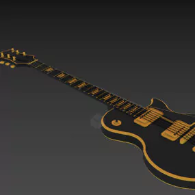 Instrument Electric Guitar Black Color 3d model