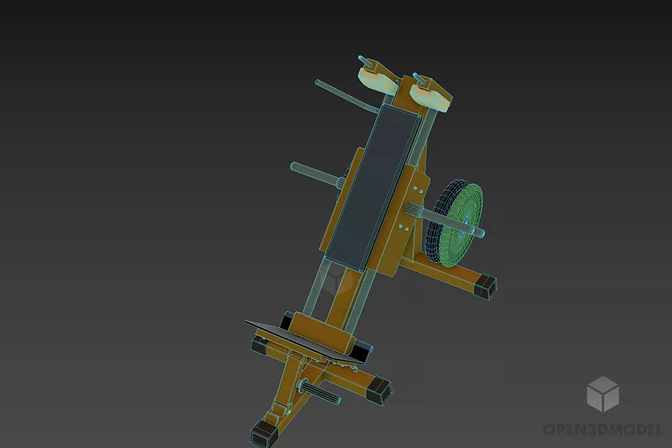 Gym Equipment Hack Machine 3d model 2