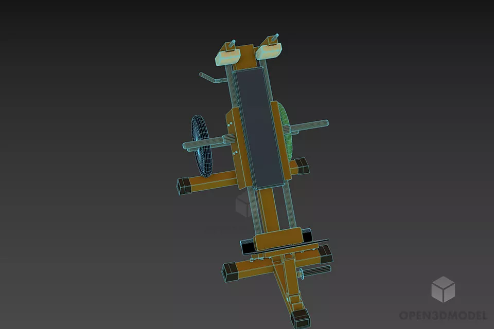 Gym Equipment Hack Machine 3d model 3