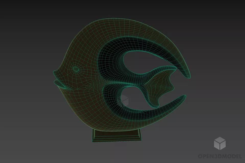Sea Moon Fish Figurine 3d model 3