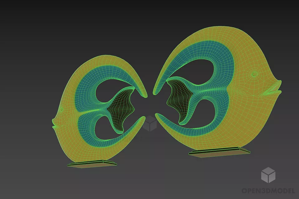 Figurine Fish On Table 3d model 3