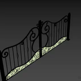 Gate Antique Iron Fence 3d model
