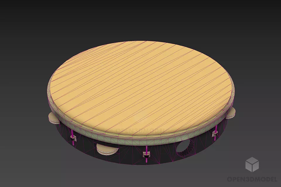 Tambourine Instrument 3d model 2