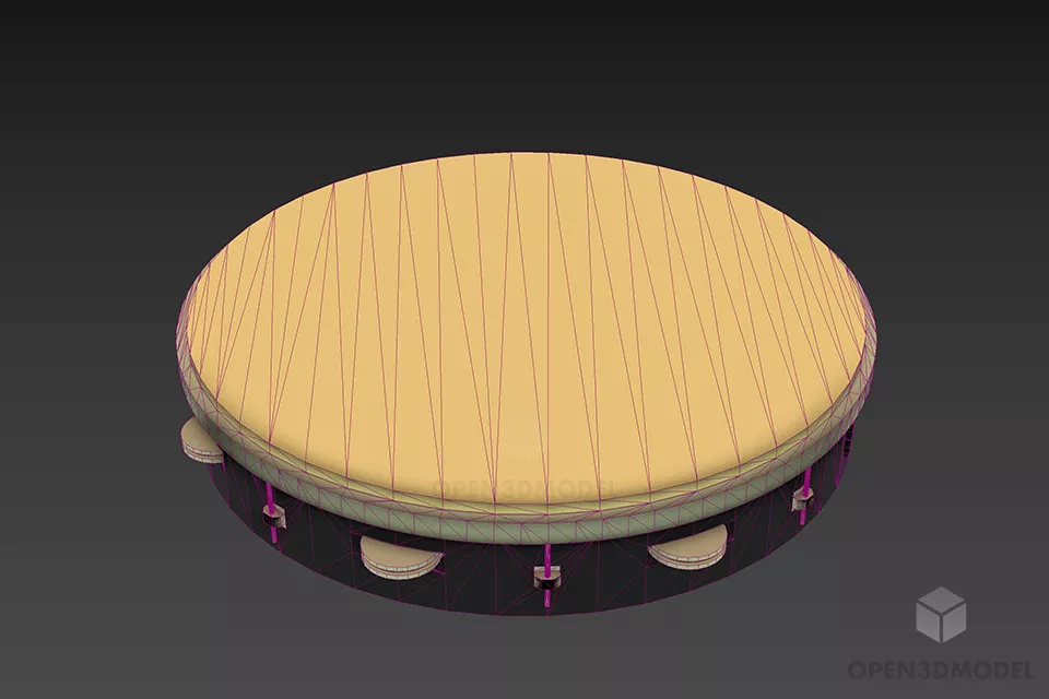 Tambourine Instrument 3d model 3