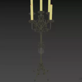 Candlestick With Silver Stand 3d model