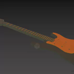Modern Electric Guitar Low Poly 3d model
