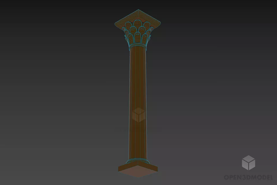 Greek Column, Ancient Acrhitecture 3d model 2