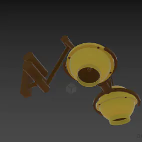 Sconce Lamp With Dual Sphere Shade 3d model
