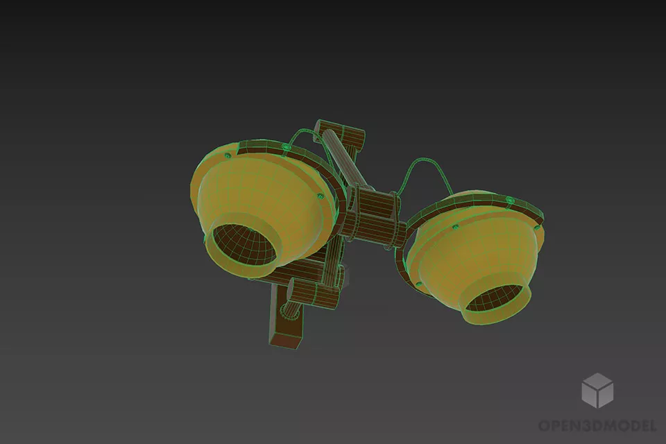 Sconce Lamp With Dual Sphere Shade 3d model 3