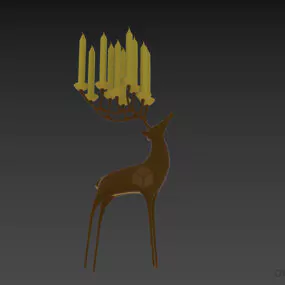 Candlestick On Deer Stand 3d model