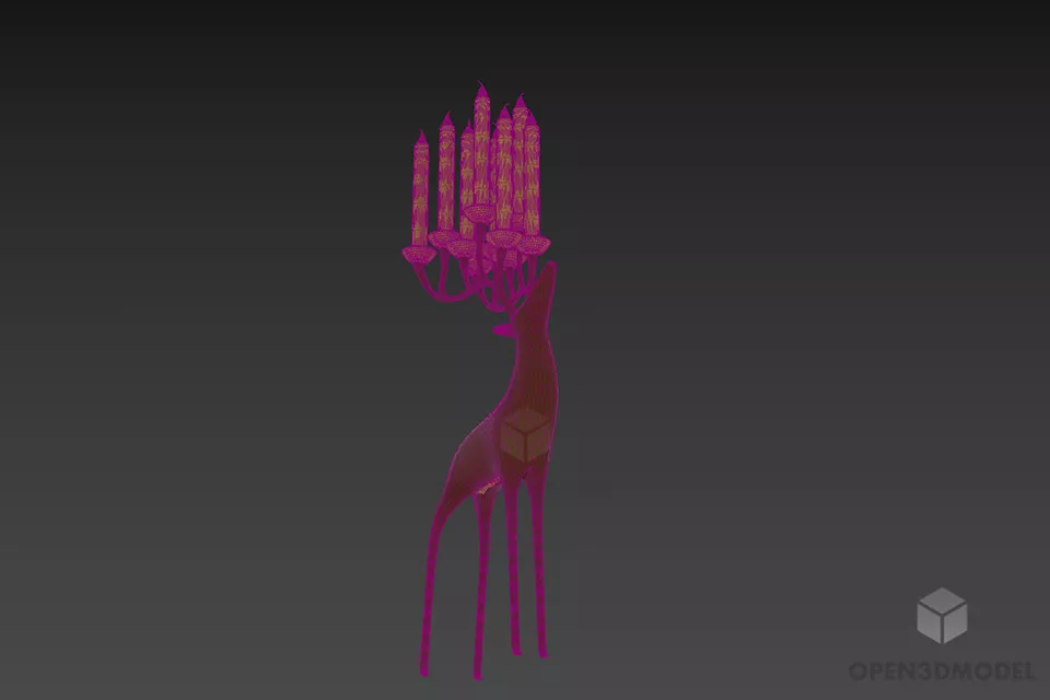 Candlestick On Deer Stand 3d model 3