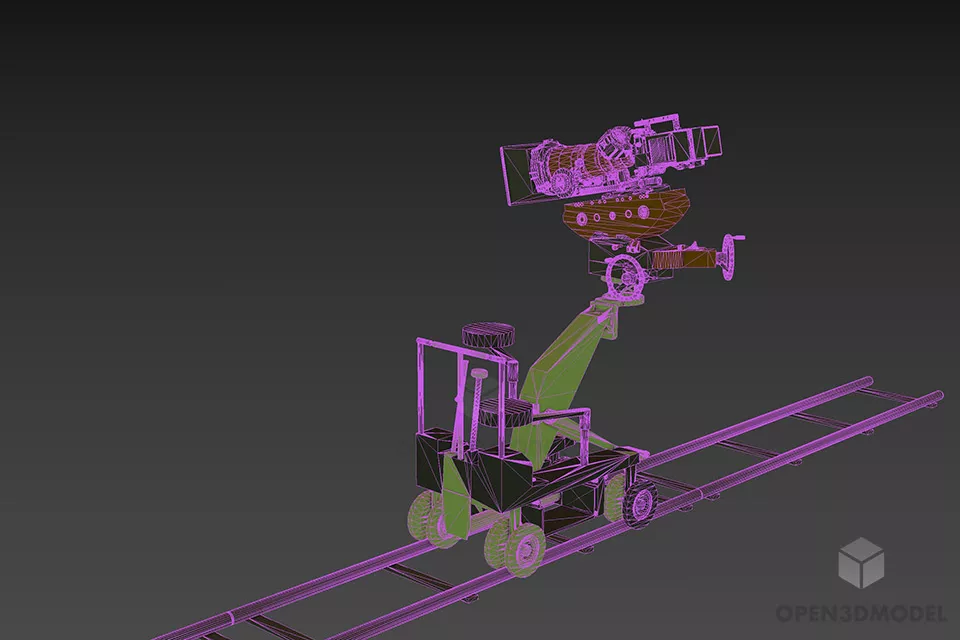 Camera On Rail, Hollywood Studio 3d model 2
