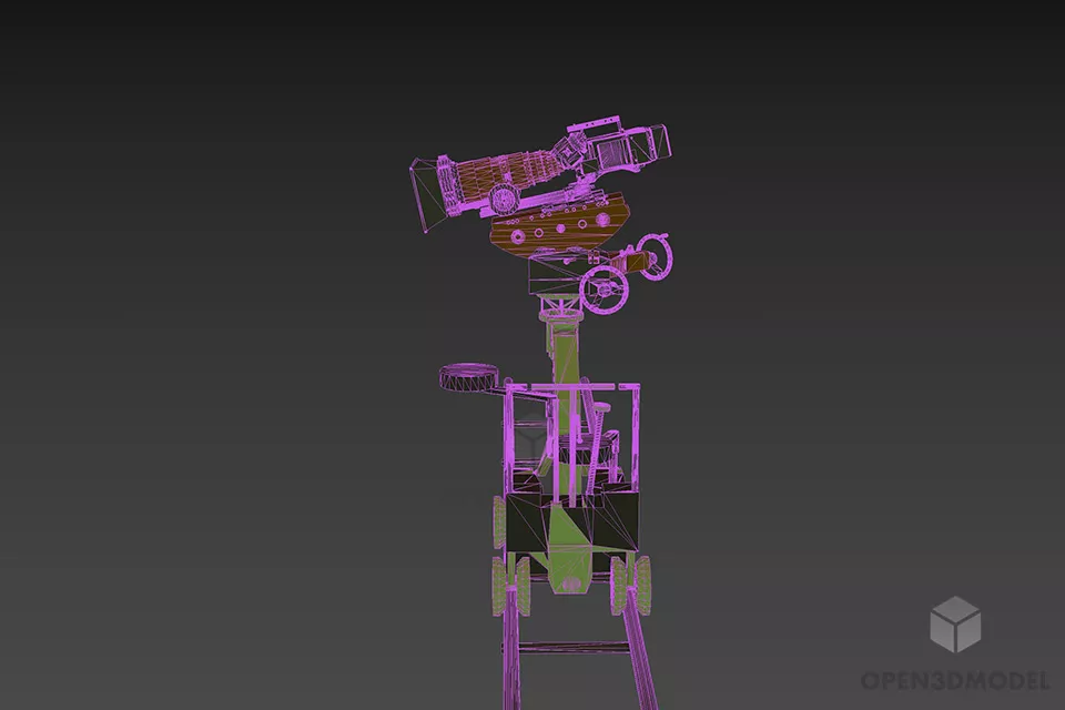 Camera On Rail, Hollywood Studio 3d model 3