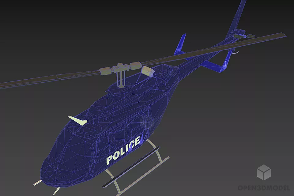 Small Lightweight Helicopter 3d model 2