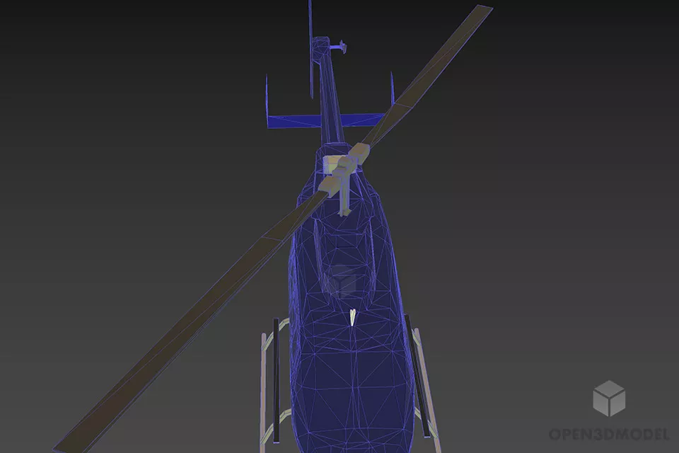 Small Lightweight Helicopter 3d model 3