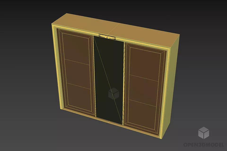 Slide Wardrobe 3d model 2