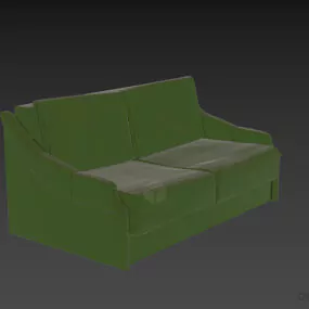 Fabric Upholstered Sofa, Two Seats Sofa 3d model