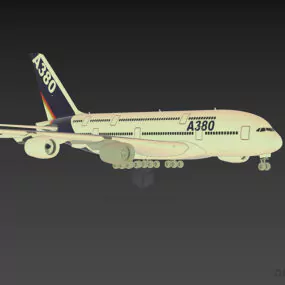 A380 Airbus Passenger Jet Airplane 3d model