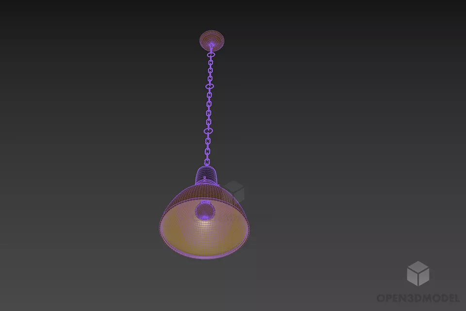 Pedant Lamp Industrial Bowl Shade 3d model 3
