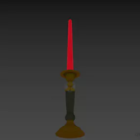 Candlestick With Antique Silver Stand 3d model