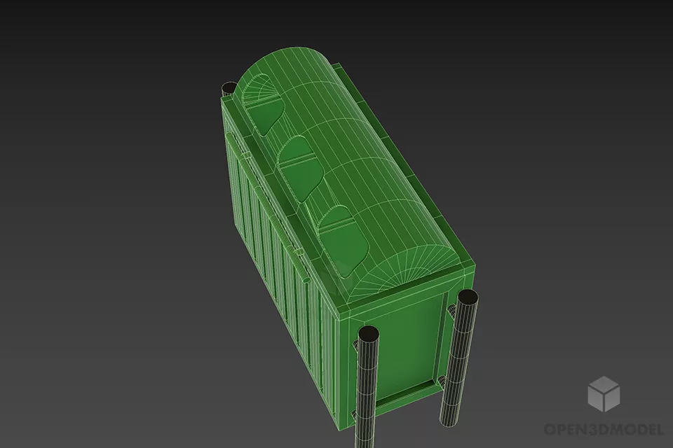 Metal Trash Bin Street Equipment 3d model 2