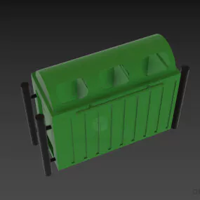 Metal Trash Bin Street Equipment 3d model