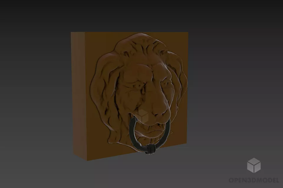 Silver Handle With Decorative 3d model