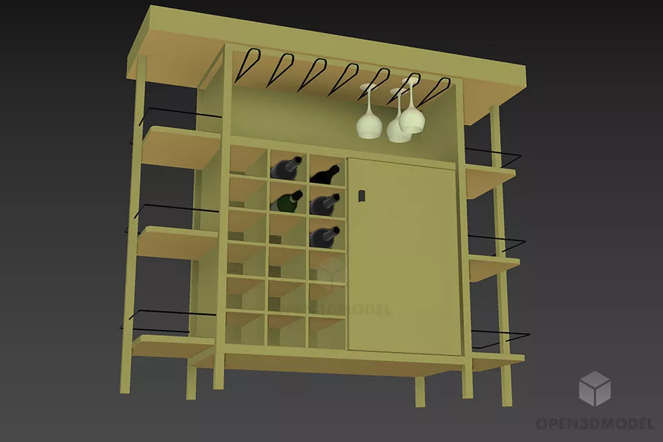 Wall Mounted Shelf For Study Room 3d model