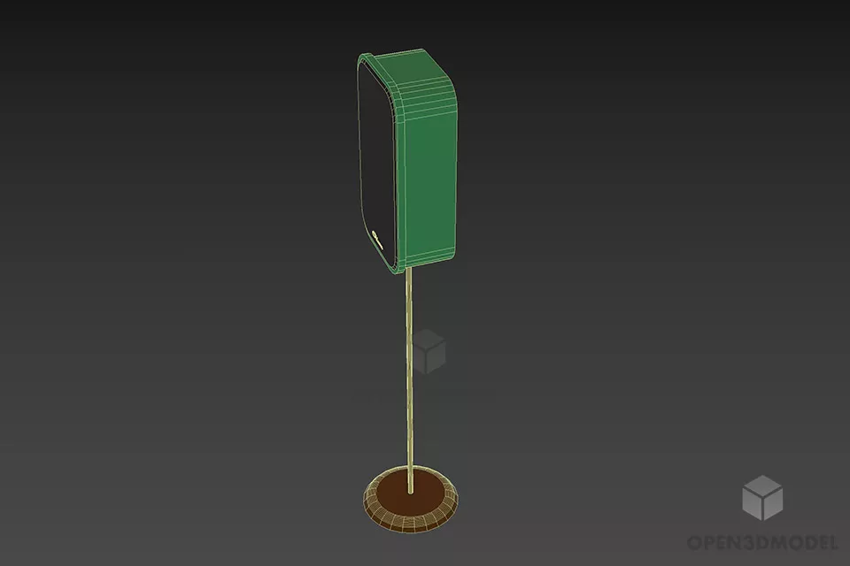 Speaker Odoson On Stand 3d model 2