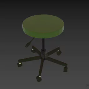 Small Bar Chair With Wheels 3d model