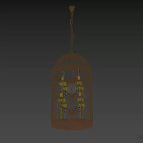 Metal Cage Pendant Lamp 3d model