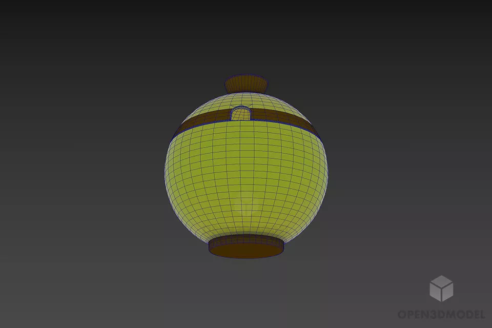 Sphere Glass Vase With Steel Ring 3d model 2