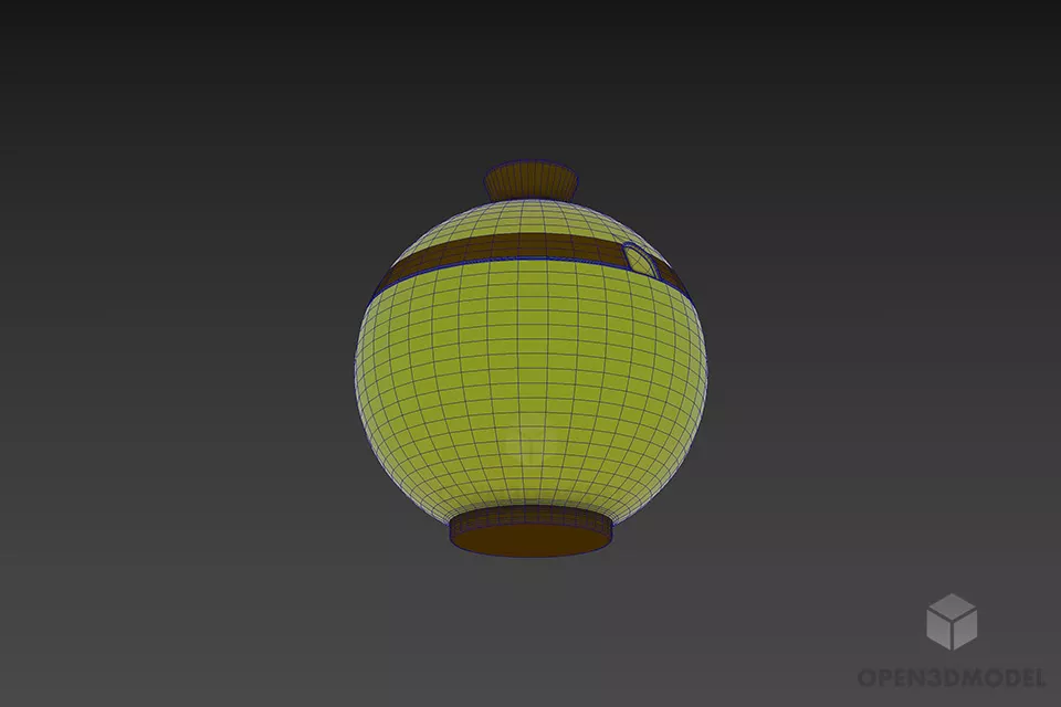 Sphere Glass Vase With Steel Ring 3d model 3