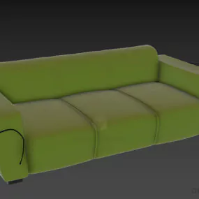 Upholstery Fabric Sofa Three Seats 3d model