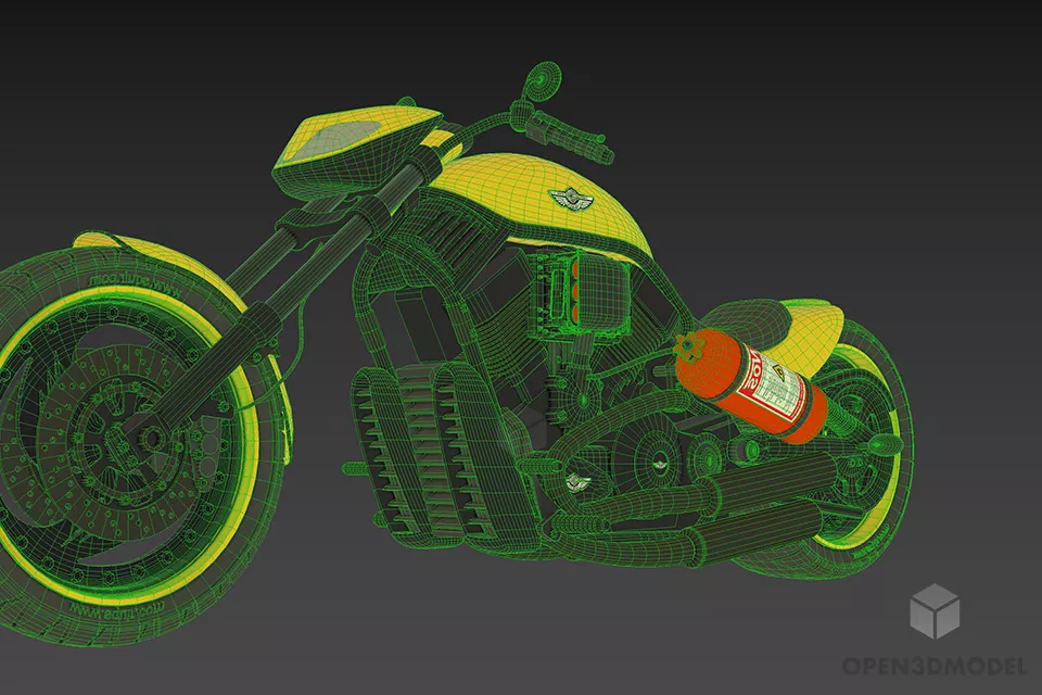 Sports Motorcycle Harley Davidson 3d model 2