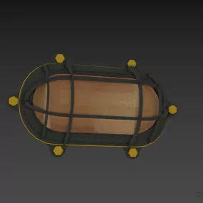 Antique Brass Wall Lamp, Pill Shade 3d model